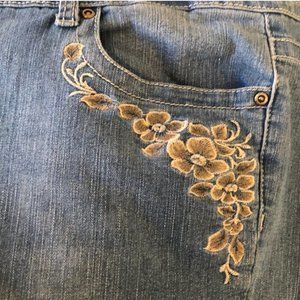 VGS Capri Embroidered Jeans Size 10